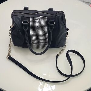 Steve Madden black faux leather purse w/gems